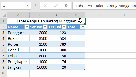 Cara Membuat Tabel Di Excel Dengan Table Tools Dan Contohnya Cara
