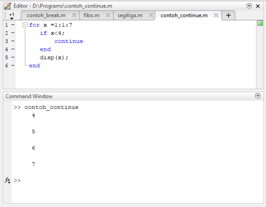 Perulangan Dengan Break Dan Continue Pada Matlab Advernesia 7541