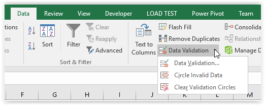 data validation excel for mac